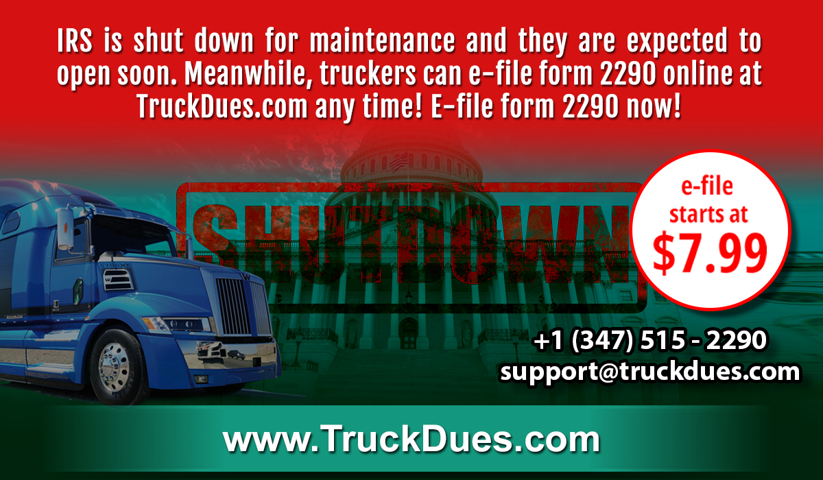 IRS is shut down for maintenance, and you can still efile form 2290 at